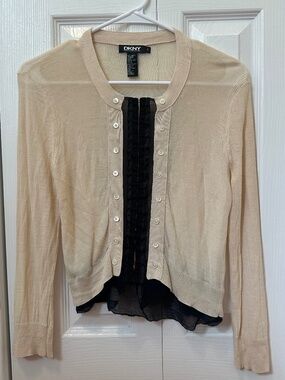 DKNY 100% silk cardigan